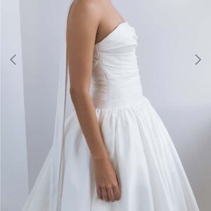 Jenny Yoo satin bridal scarf